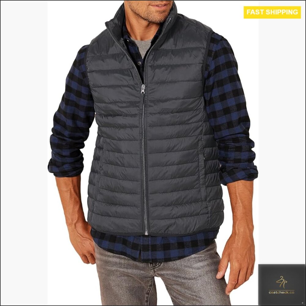 Men's Lightweight Packable Puffer Vest Water-Resistant Classic Casual Fit